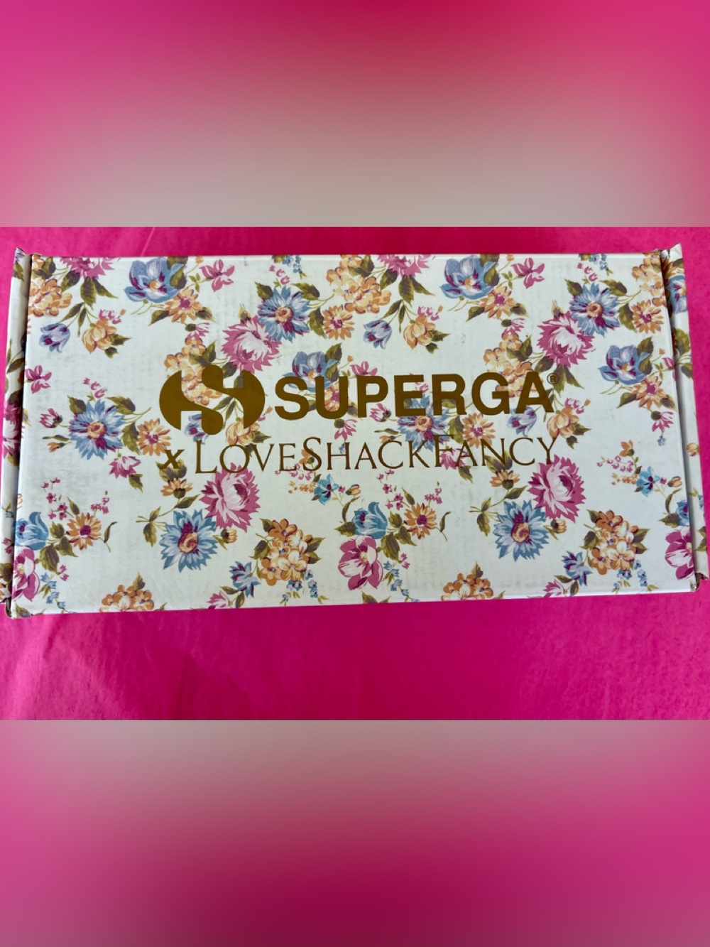 LoveShackFancy Pink Stars Sneakers & Logo Tote Size 7 NEW IN BOX - Picture 8 of 9